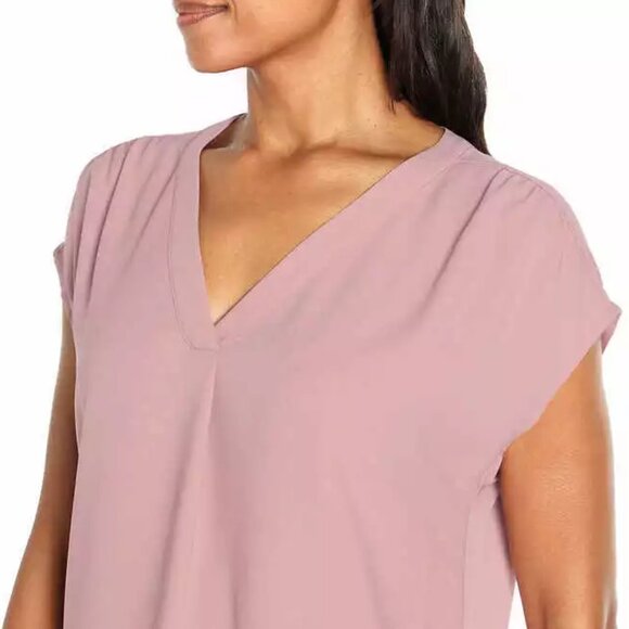 Banana Republic Ladies' Short Sleeve V-Neck Size S Pink Mauve - Picture 3 of 4
